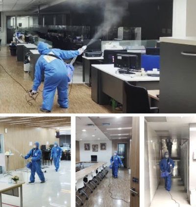 Cleaning Covid19 at IC Head office